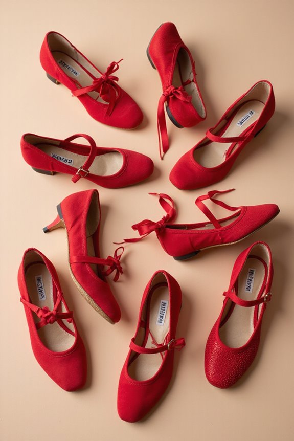 top red dance shoes